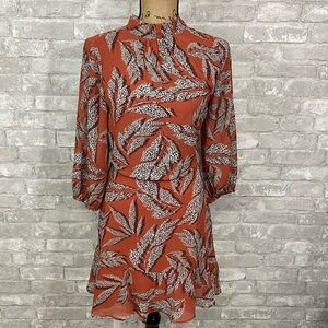 THML Cooper Leaf Print Mini Dress